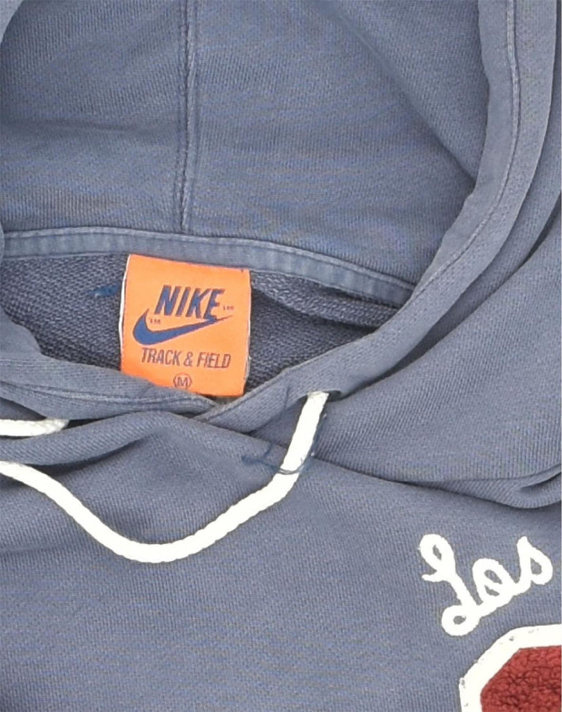 NIKE Womens Graphic Hoodie Jumper Medium Blue Cotton | Vintage Nike | Thrift | Second-Hand Nike | Used Clothing | Messina Hembry 