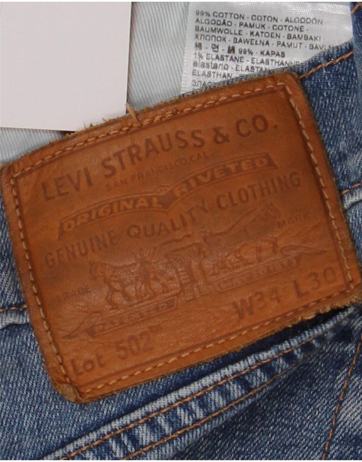 Levi's Mens 502 Straight Jeans W34 L30 Blue Cotton