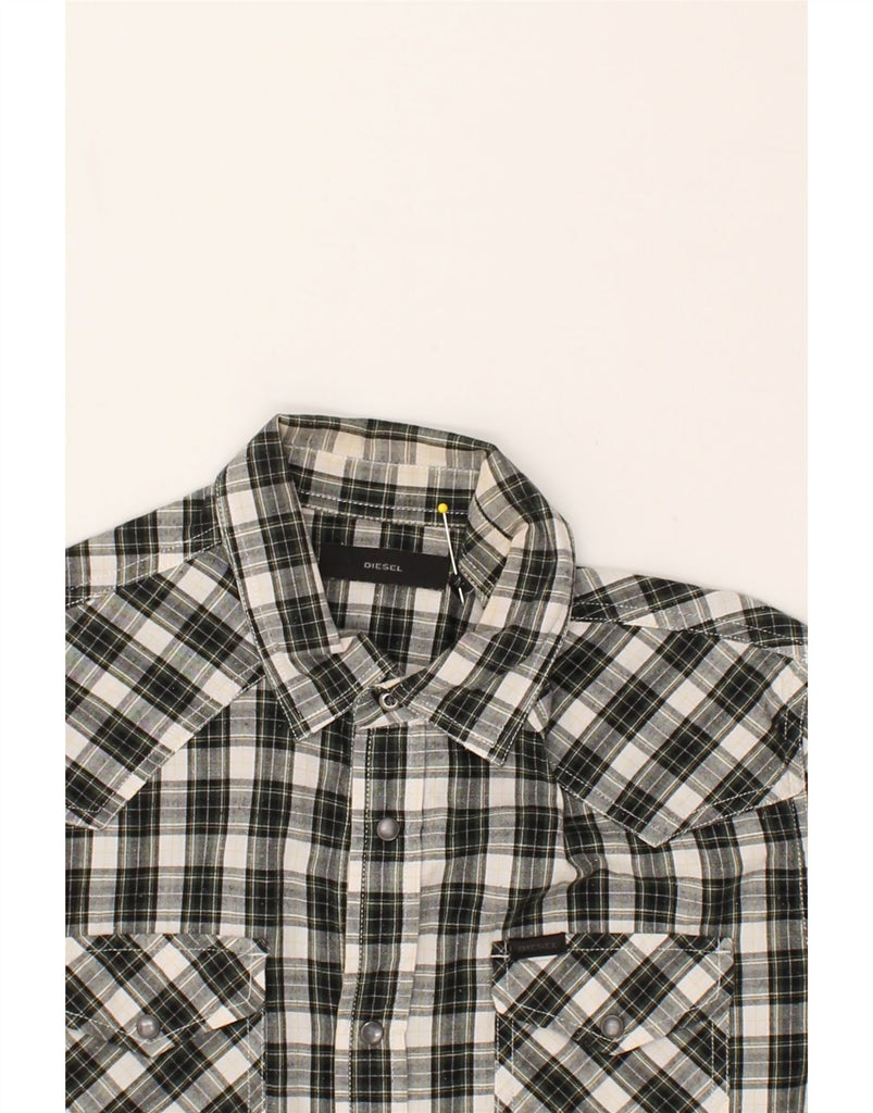 DIESEL Mens Shirt Medium Black Check Cotton | Vintage Diesel | Thrift | Second-Hand Diesel | Used Clothing | Messina Hembry 