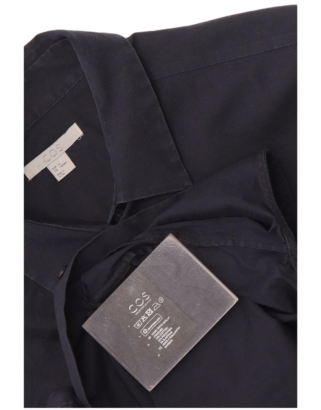 Cos Womens Shirt EU 34 XS Navy Blue Cotton
