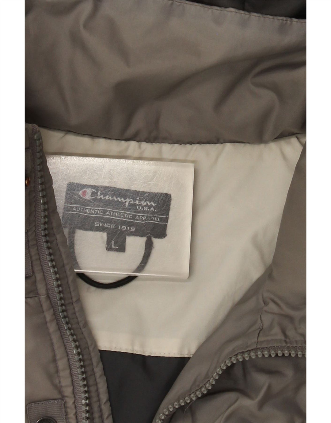 Champion Mens Hooded Padded Jacket UK 40 Large Grey Colourblock