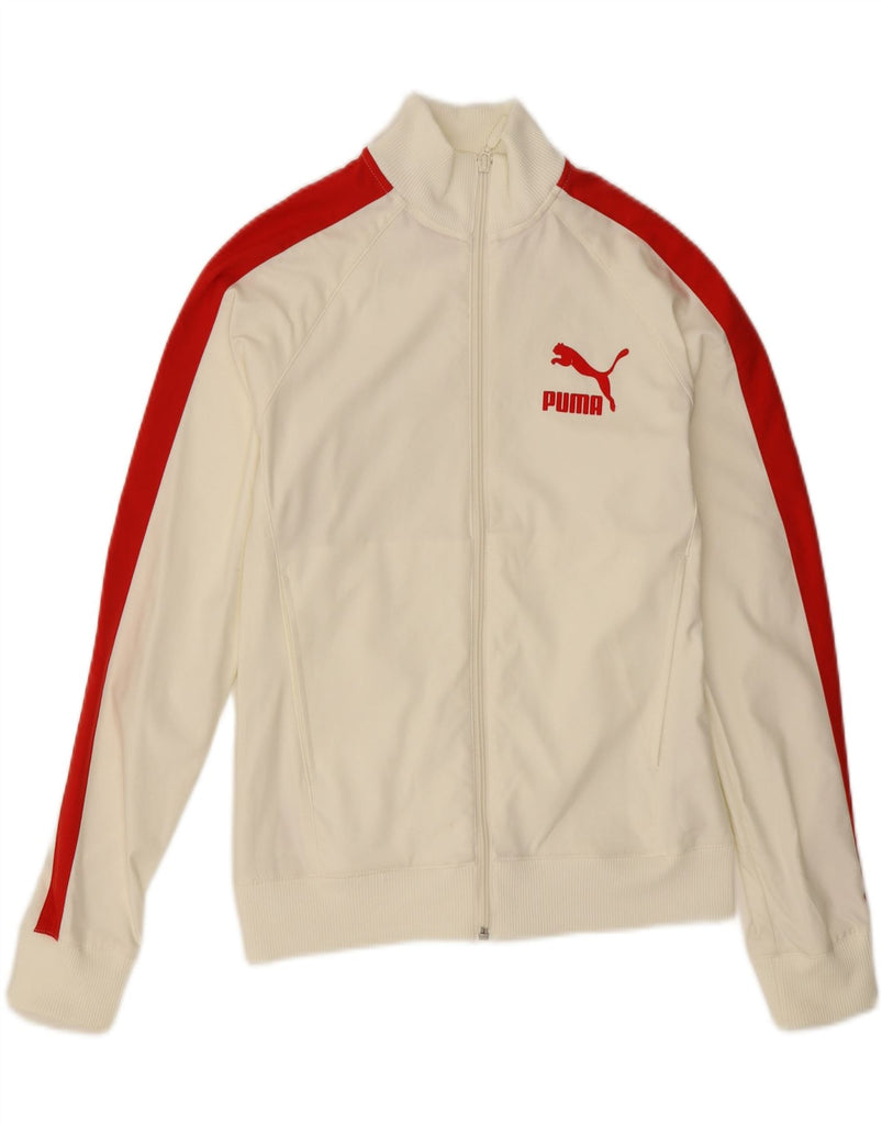 PUMA Womens Tracksuit Top Jacket UK 10 Small White Colourblock Polyester Vintage Puma and Second-Hand Puma from Messina Hembry 