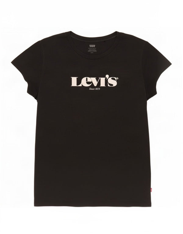 Levi's Womens Graphic T-Shirt Top UK 14 Large Black