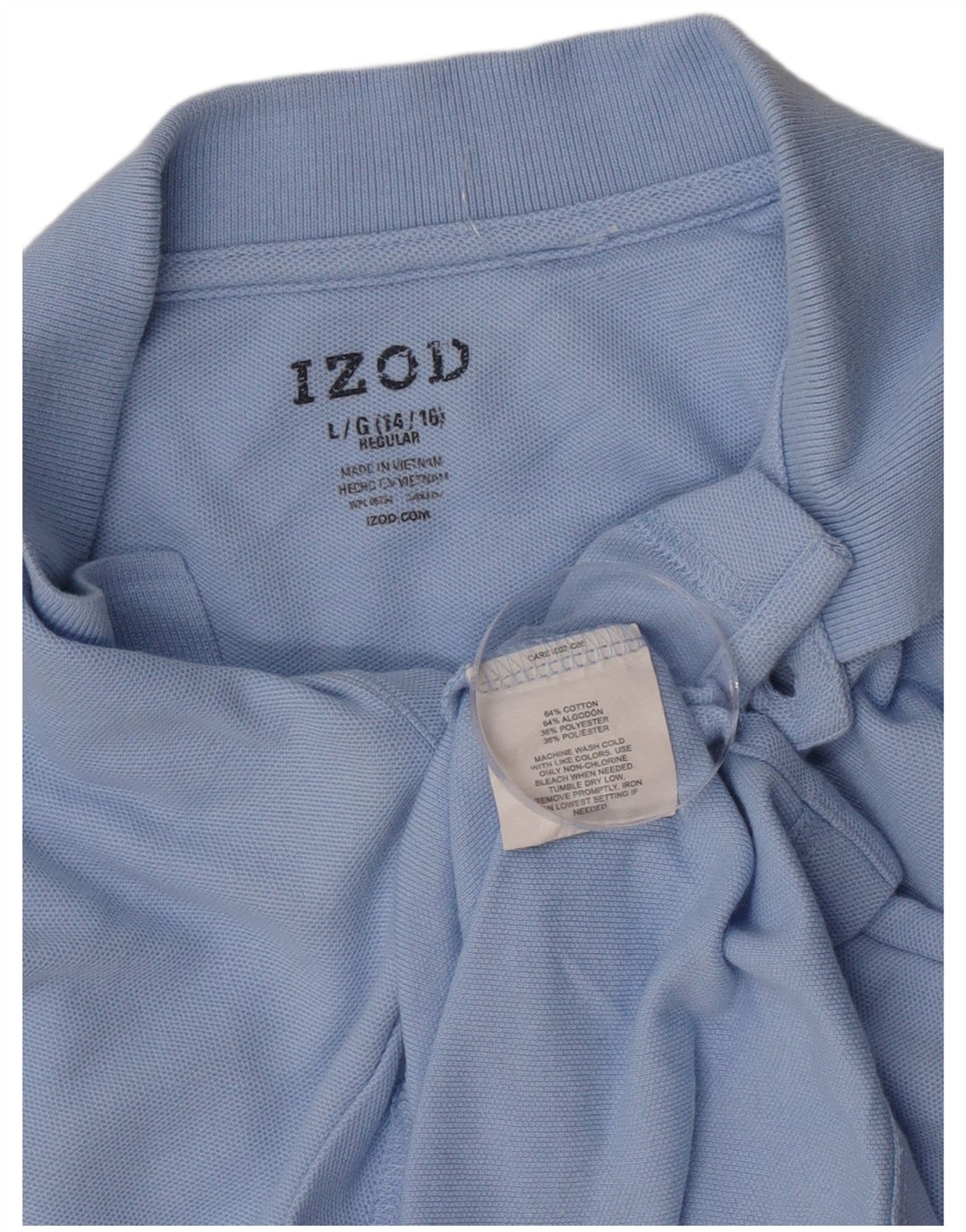 Izod Boys Regular Polo Shirt 14-15 Years Large Blue Cotton