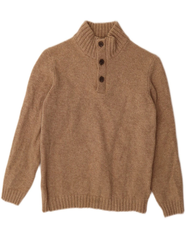 Massimo Dutti Boys Button Neck Jumper Sweater 11-12 Years Medium Beige