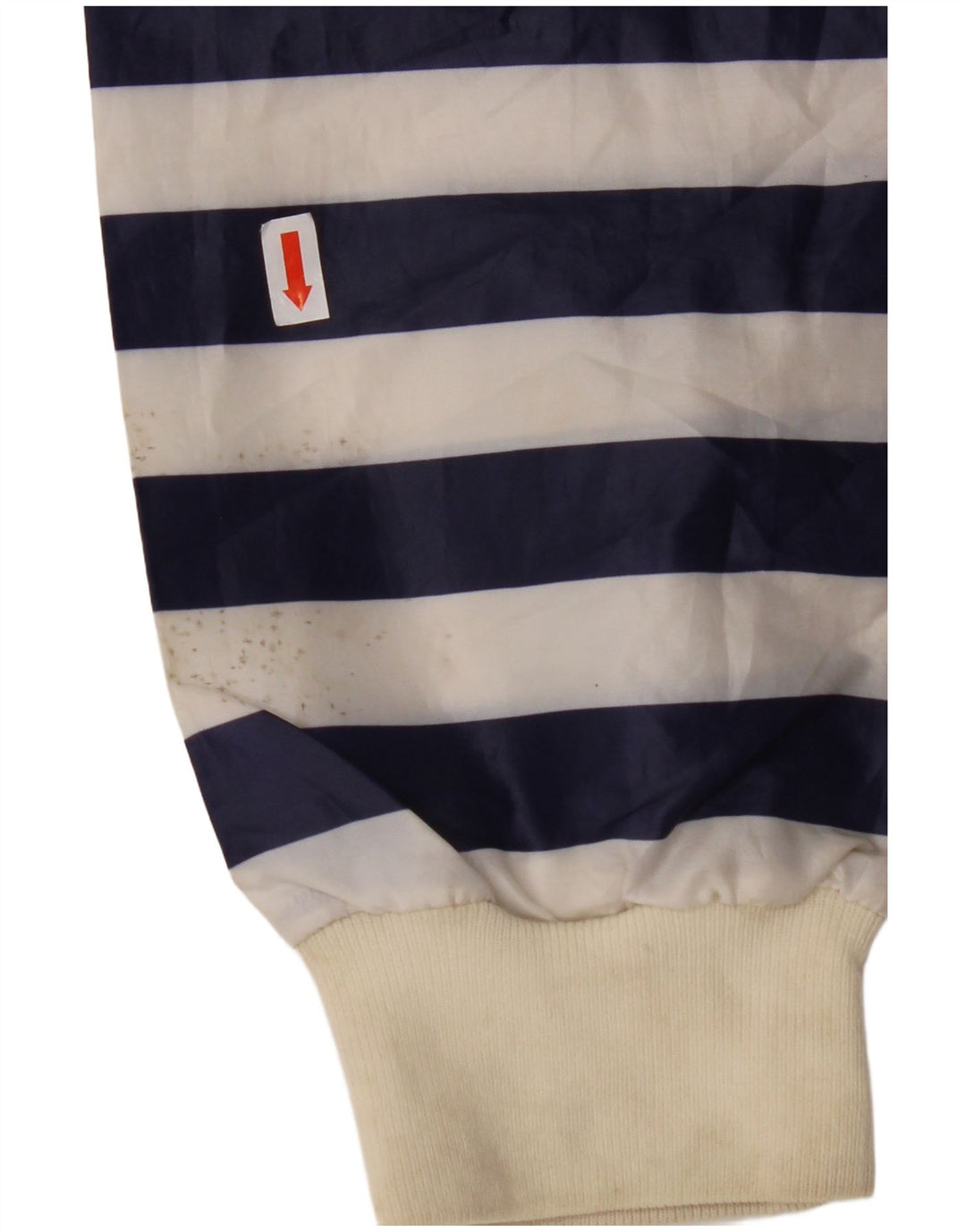 INVICTA Mens Hooded Rain Jacket UK 40 Large Navy Blue Striped Polyester