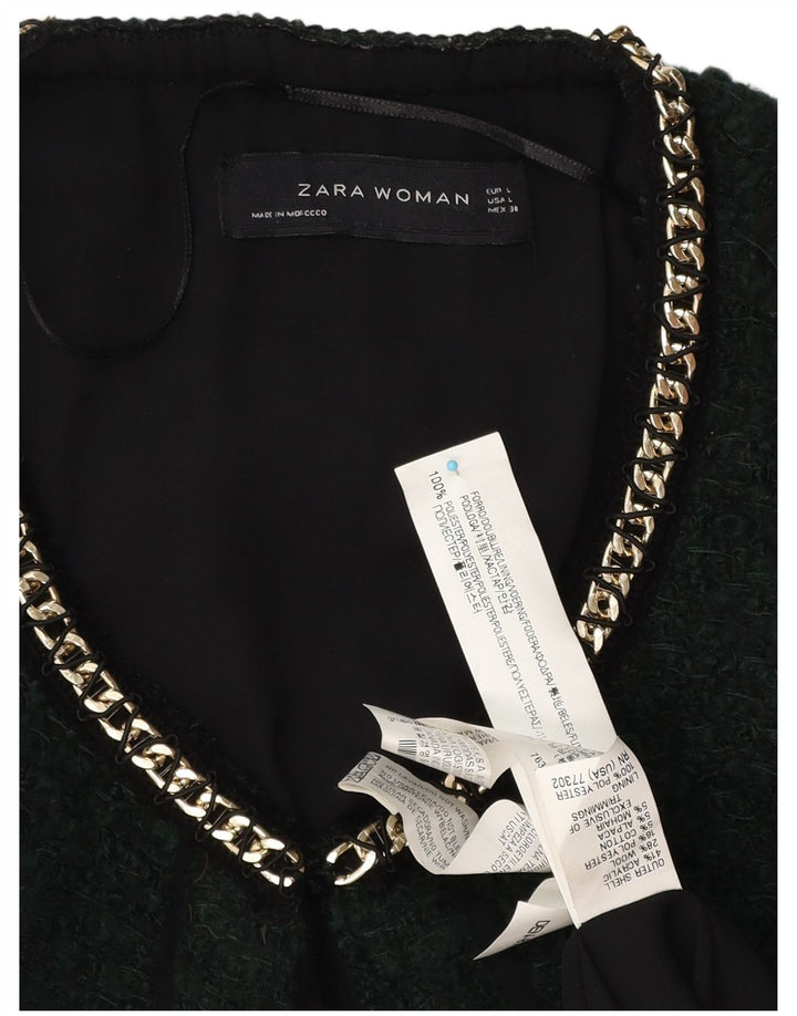 Zara Womens Overcoat UK 16 Large Green Acrylic