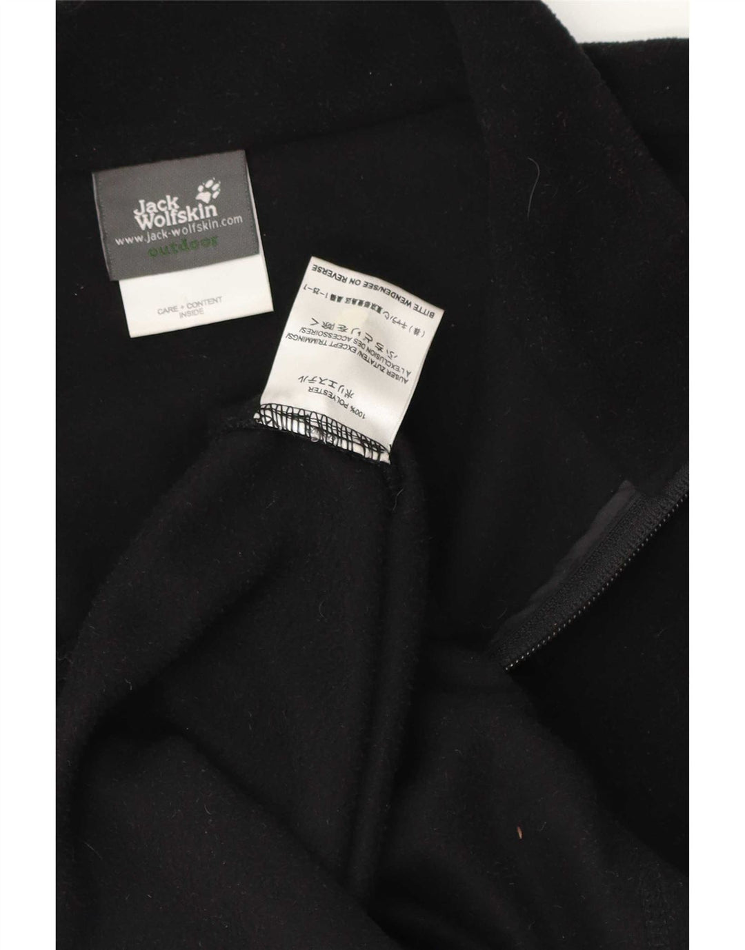 Jack Wolfskin Mens Zip Neck Fleece Jumper 2XL Black Polyester