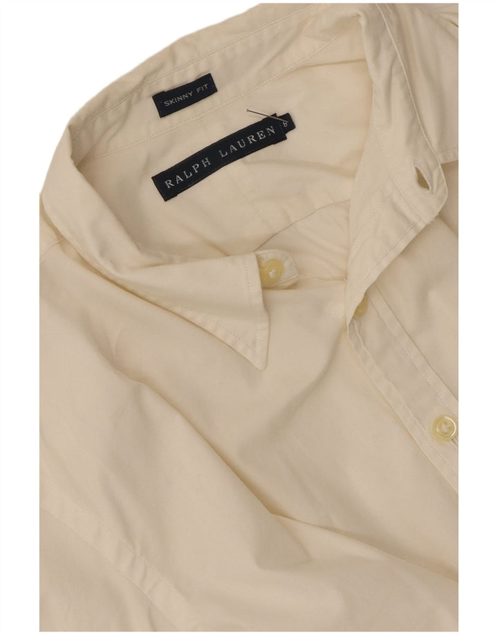 Ralph Lauren Womens Skinny Shirt US 8 Medium Off White