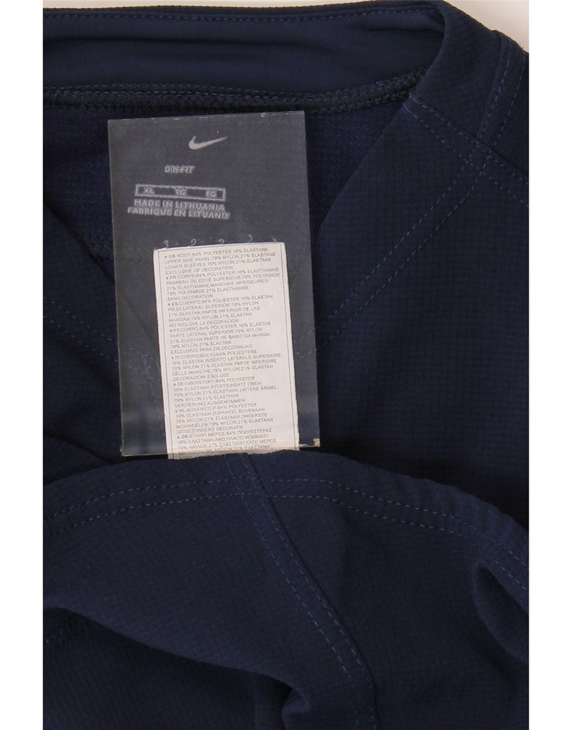 NIKE Mens Dri Fit T-Shirt Top XL Navy Blue Colourblock Polyester Vintage Nike and Second-Hand Nike from Messina Hembry 
