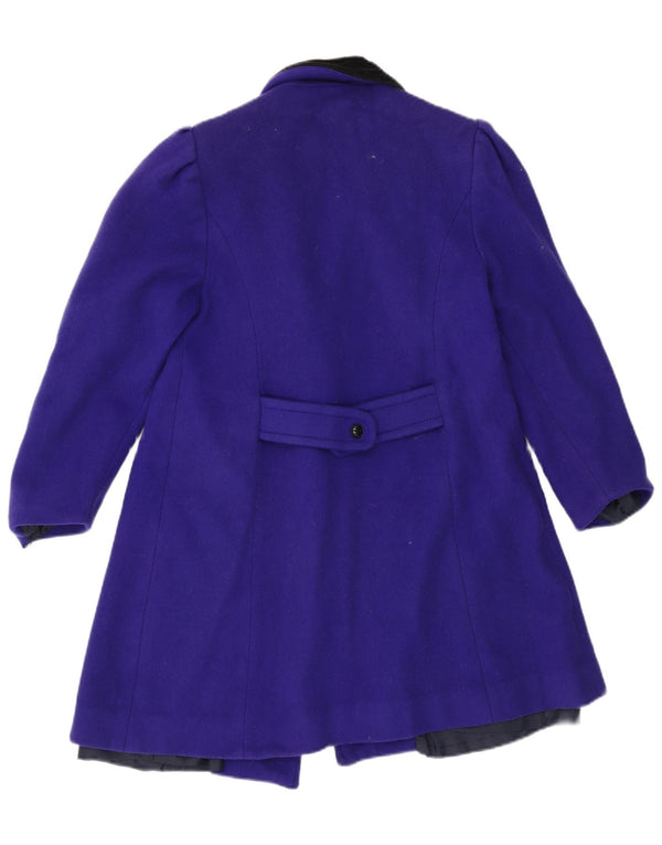 Vintage Womens Double Breasted Coat UK 14 Medium Purple Wool
