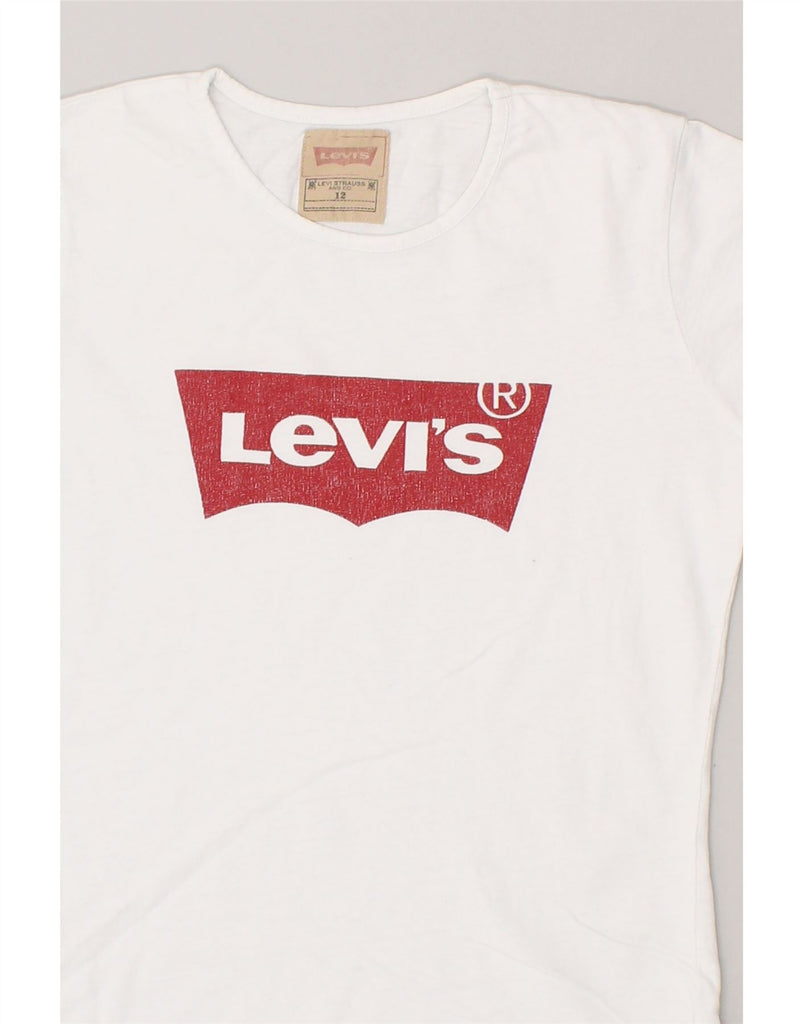 LEVI'S Girls Graphic T-Shirt Top 11-12 Years White Cotton | Vintage Levi's | Thrift | Second-Hand Levi's | Used Clothing | Messina Hembry 