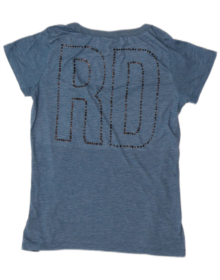 G-Star Womens Graphic T-Shirt Top UK 12 Medium Blue Polyester