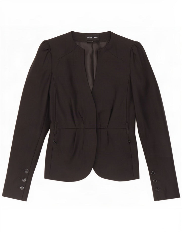 Patrizia Pepe Womens Blazer Jacket IT 40 Small Black Wool