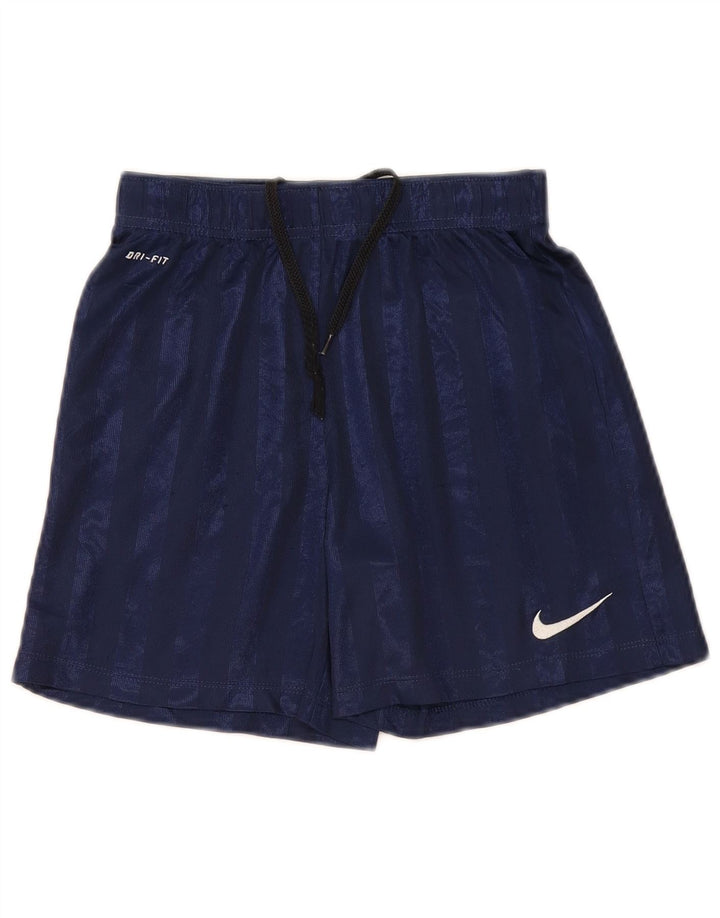Nike Boys Dri Fit Sport Shorts 10-11 Years Medium Navy Blue Striped
