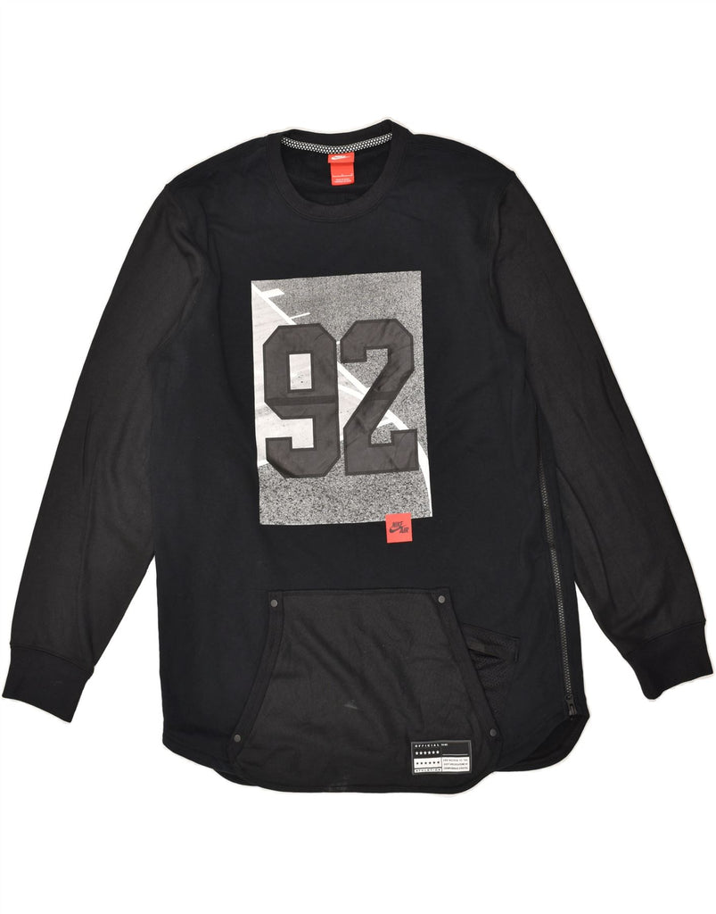 NIKE Mens Graphic Sweatshirt Jumper Large Black Cotton | Vintage Nike | Thrift | Second-Hand Nike | Used Clothing | Messina Hembry 