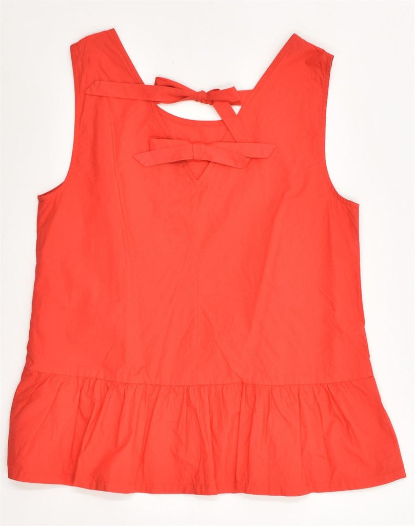 J. CREW Womens Sleeveless Blouse Top UK 10 Small  Red Cotton | Vintage J. Crew | Thrift | Second-Hand J. Crew | Used Clothing | Messina Hembry 