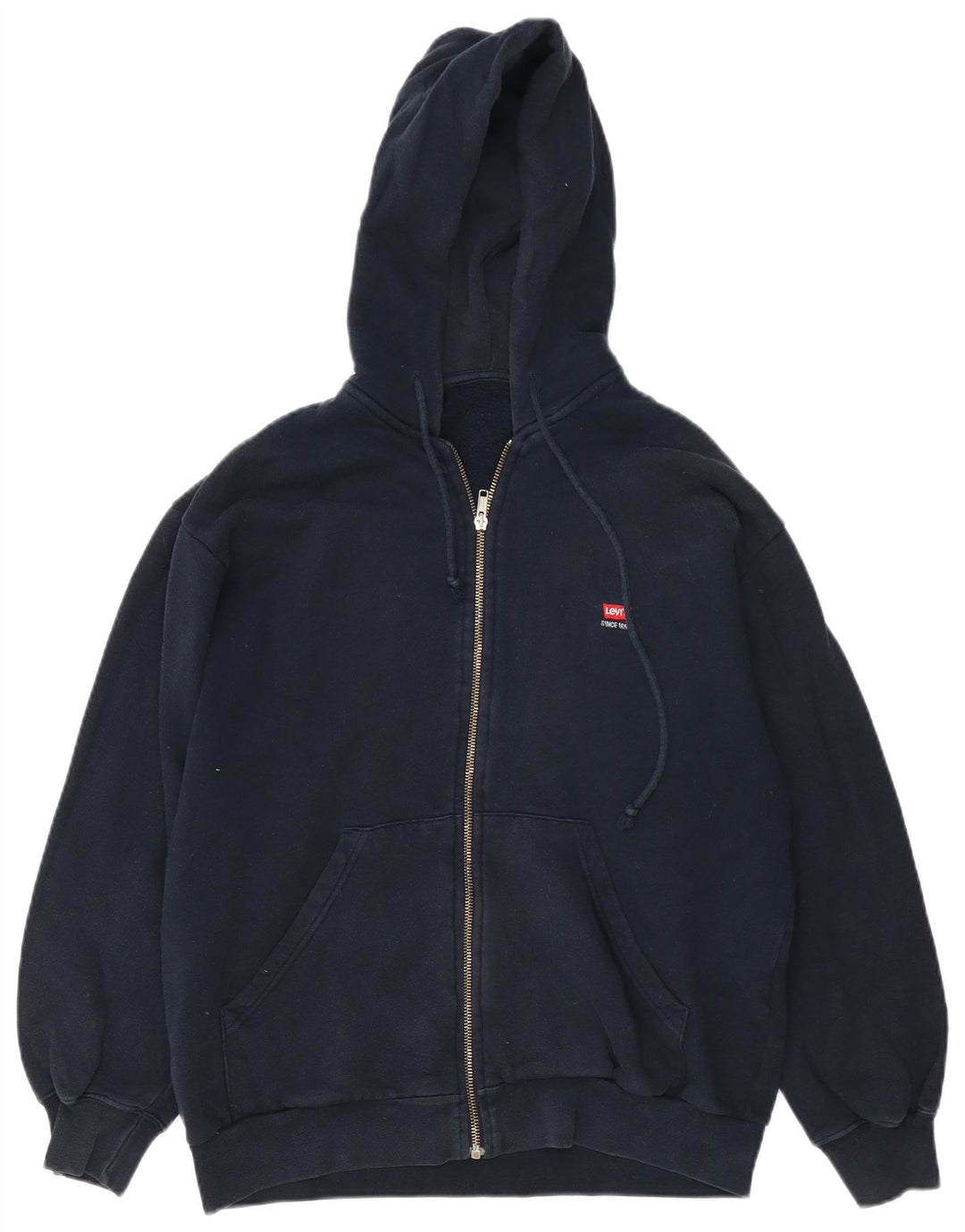 Levi's Mens Zip Hoodie Sweater Medium Navy Blue Cotton