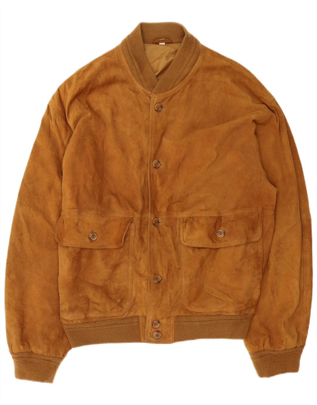 Vintage Mens Suede Bomber Jacket IT 54 2XL Brown