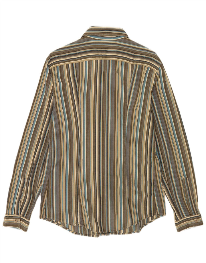Armani Jeans Mens Shirt Large Multicoloured Striped Cotton