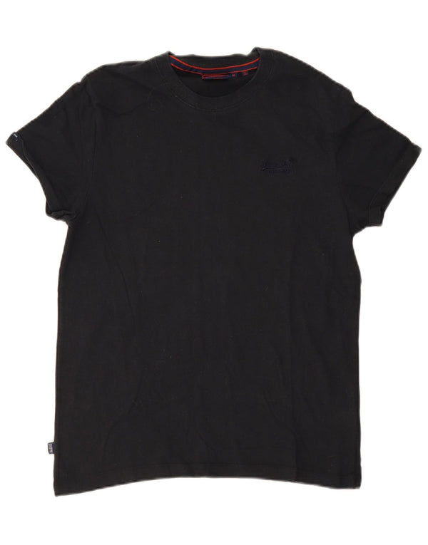 Superdry Mens T-Shirt Top Medium Black Cotton