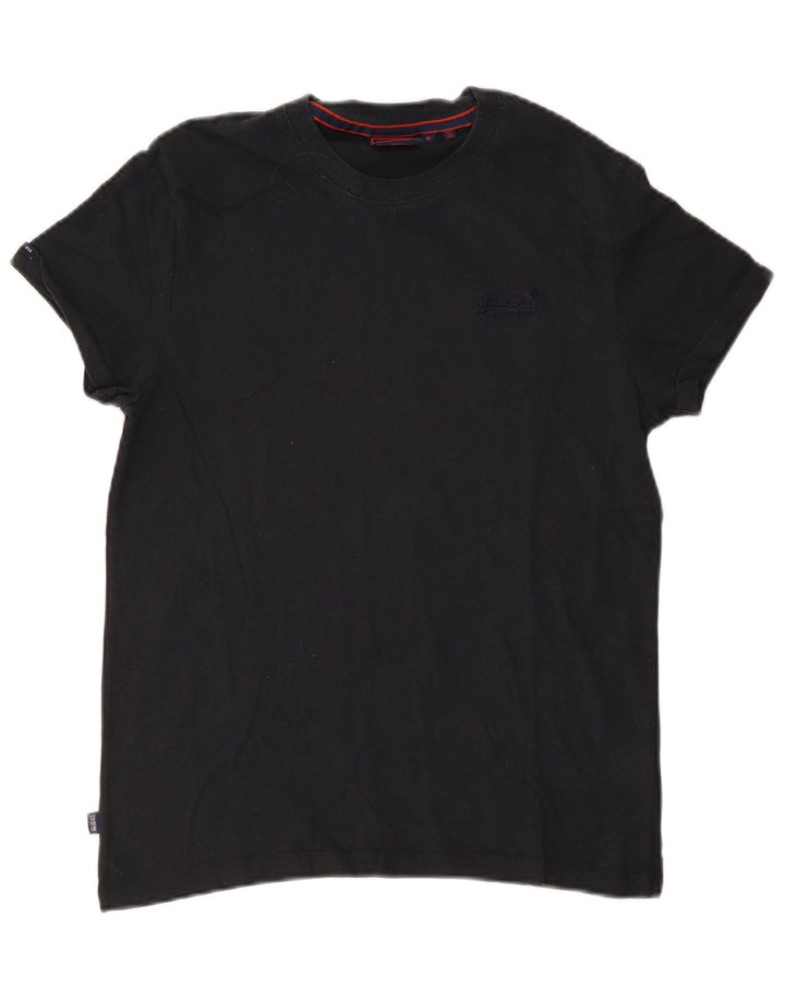 Superdry Mens T-Shirt Top Medium Black Cotton