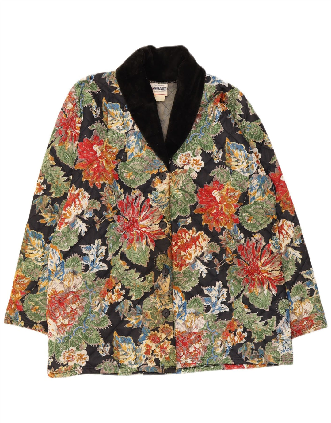 Damart Womens Quilted Jacket EU 46/48 XL Multicoloured Floral Polyester