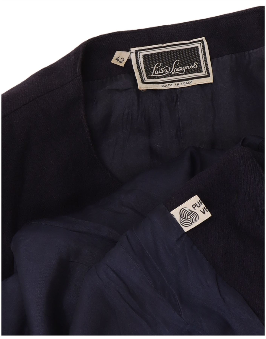 Luisa Spagnoli Womens Blazer Jacket IT 42 Medium Navy Blue Wool