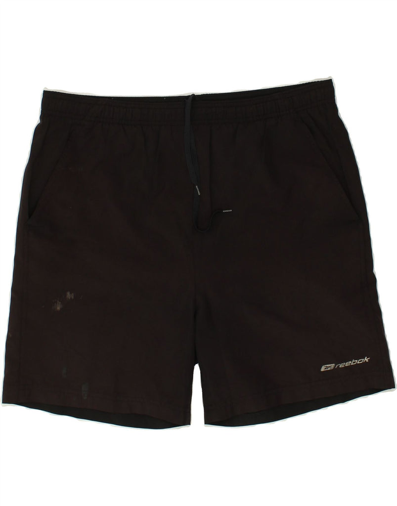 REEBOK Mens Sport Shorts Small Black Polyester | Vintage Reebok | Thrift | Second-Hand Reebok | Used Clothing | Messina Hembry 