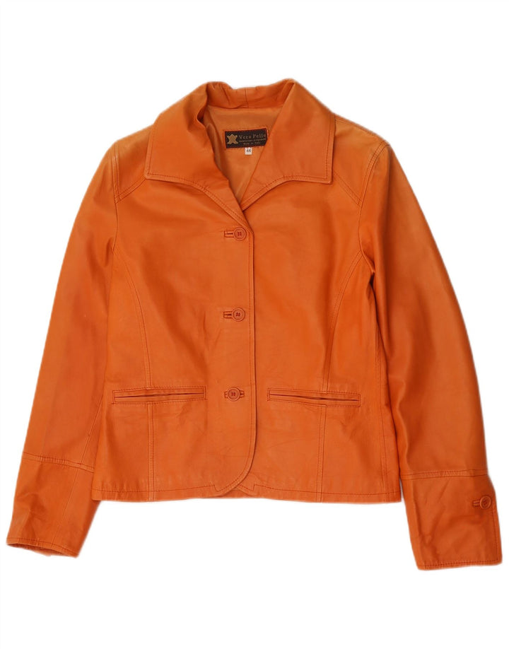 Lavorazione Artigianale Womens 3 Button Blazer Jacket IT 44 Medium Orange