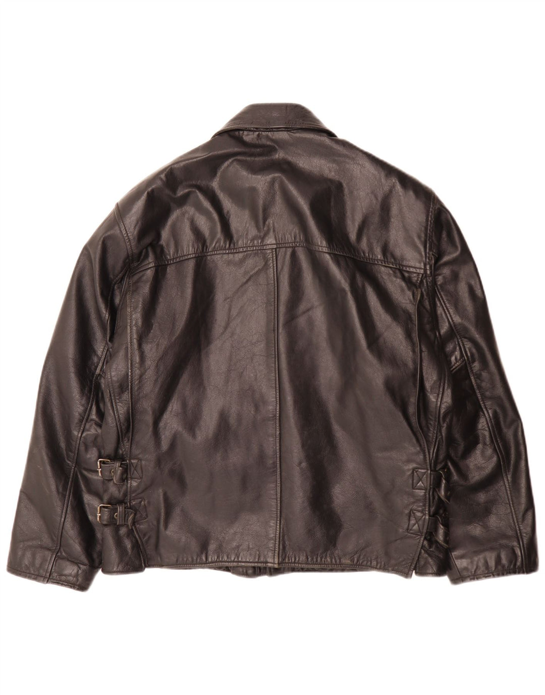 Vintage Mens Leather Jacket IT 48 Medium Black