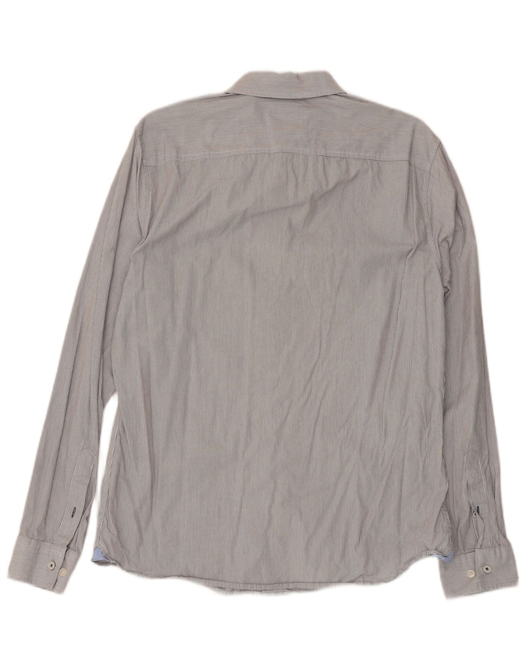 Crew Clothing Mens Slim Fit Shirt Medium Grey Pinstripe Cotton
