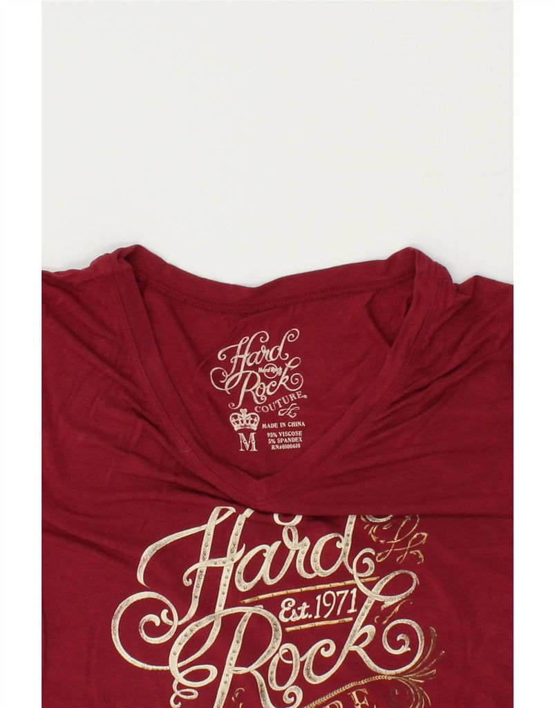 HARD ROCK CAFE Womens Honolulu Graphic T-Shirt Top UK 14 Medium Red | Vintage Hard Rock Cafe | Thrift | Second-Hand Hard Rock Cafe | Used Clothing | Messina Hembry 