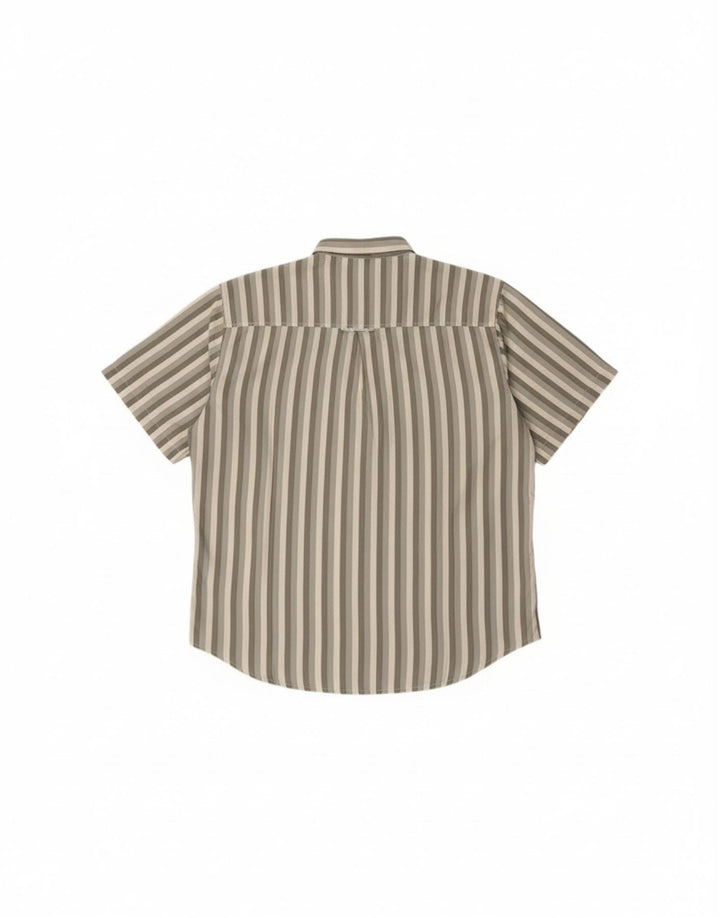 RIFLE Mens Short Sleeve Shirt XL Grey Striped Cotton Vintage Rifle and Second-Hand Rifle from Messina Hembry 