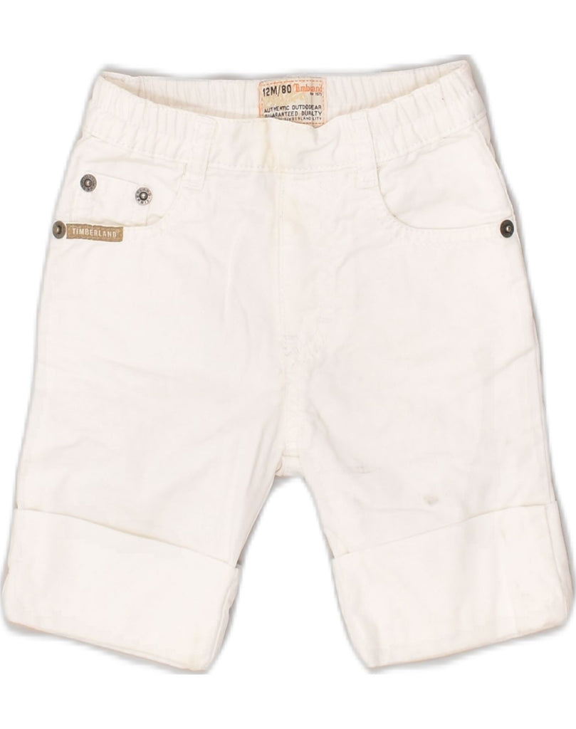 TIMBERLAND Baby Boys Denim Shorts 9-12 Months W16 White Cotton | Vintage Timberland | Thrift | Second-Hand Timberland | Used Clothing | Messina Hembry 