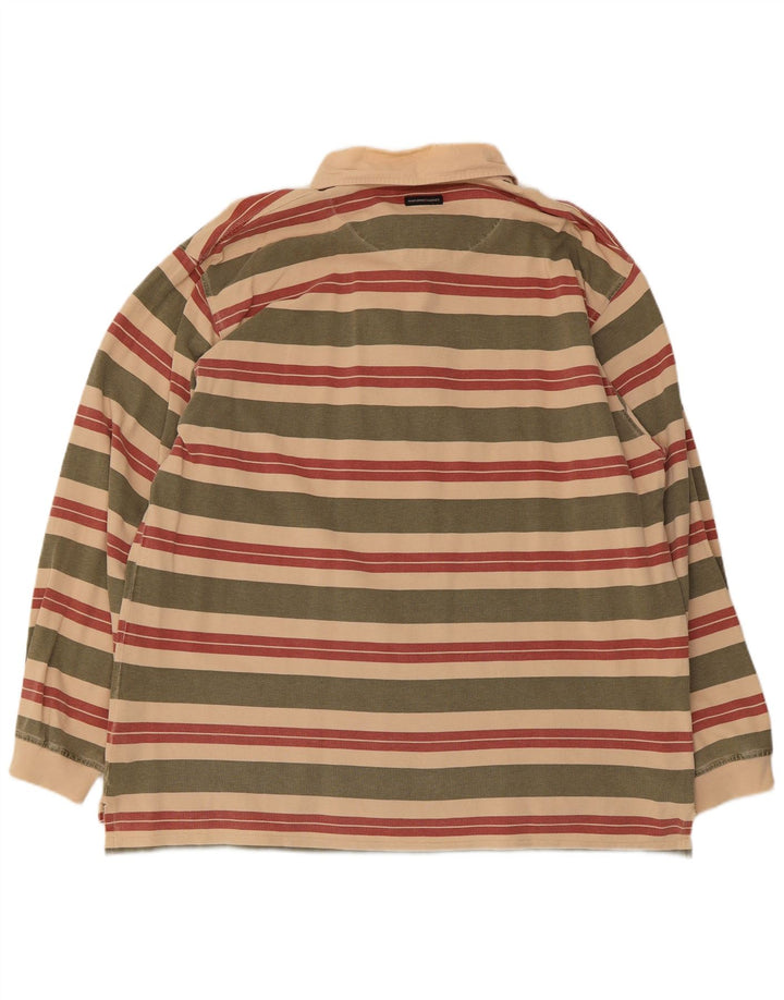 Marlboro Classics Mens Long Sleeve Polo Shirt 3XL Multicoloured Striped