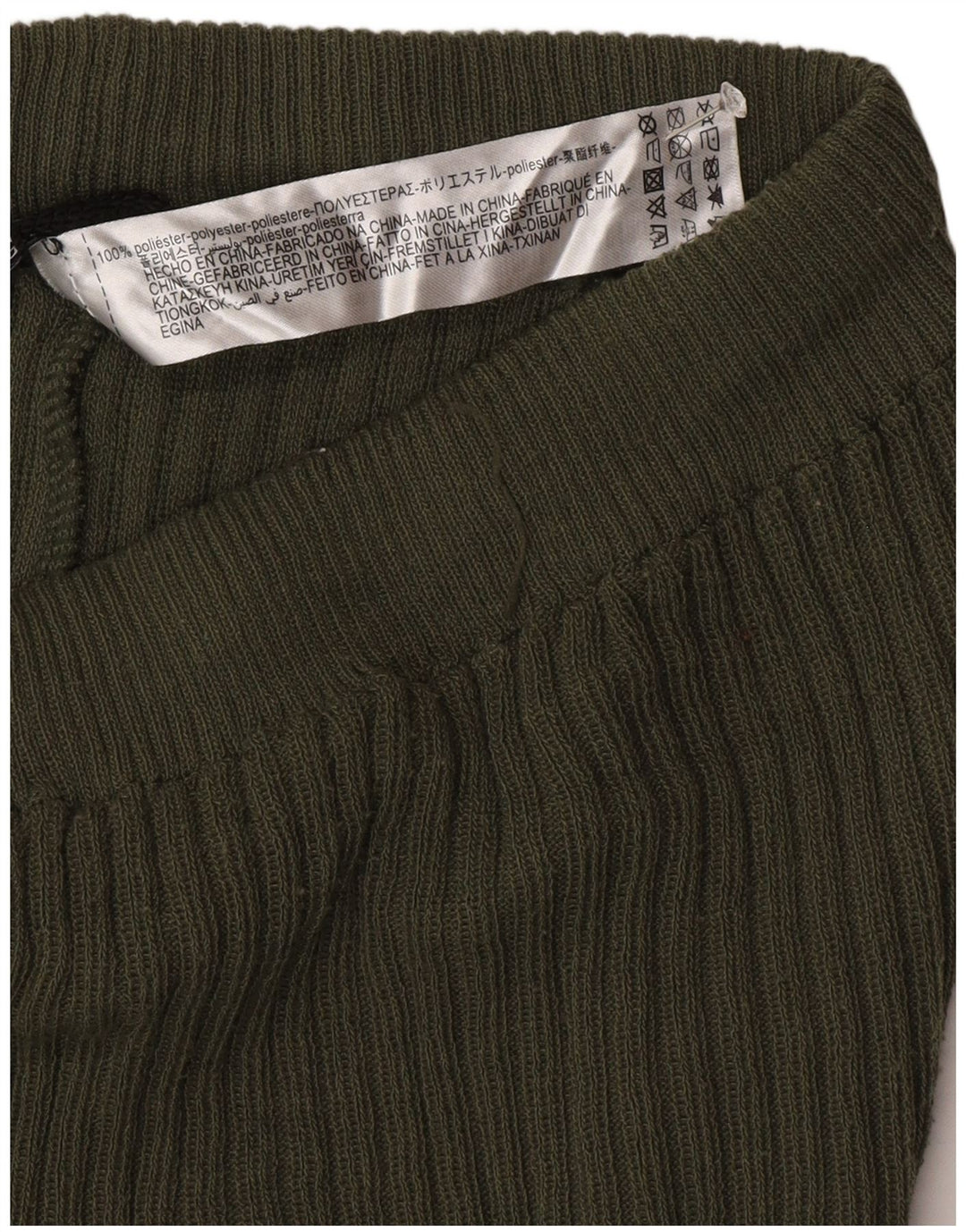 Zara Womens Knit Flare Leggings UK 12 Medium Green Polyester