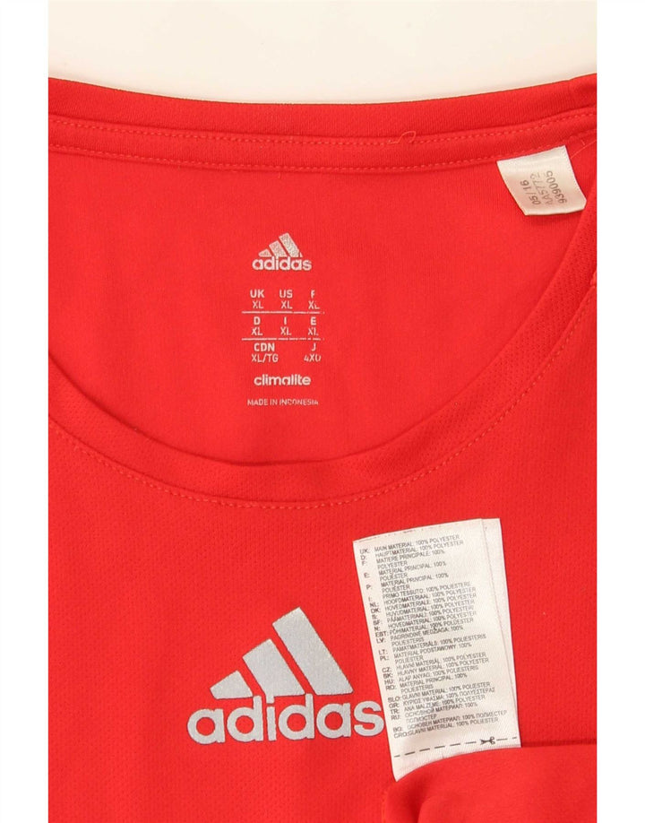 Adidas Mens Climalite T-Shirt Top XL Red Polyester