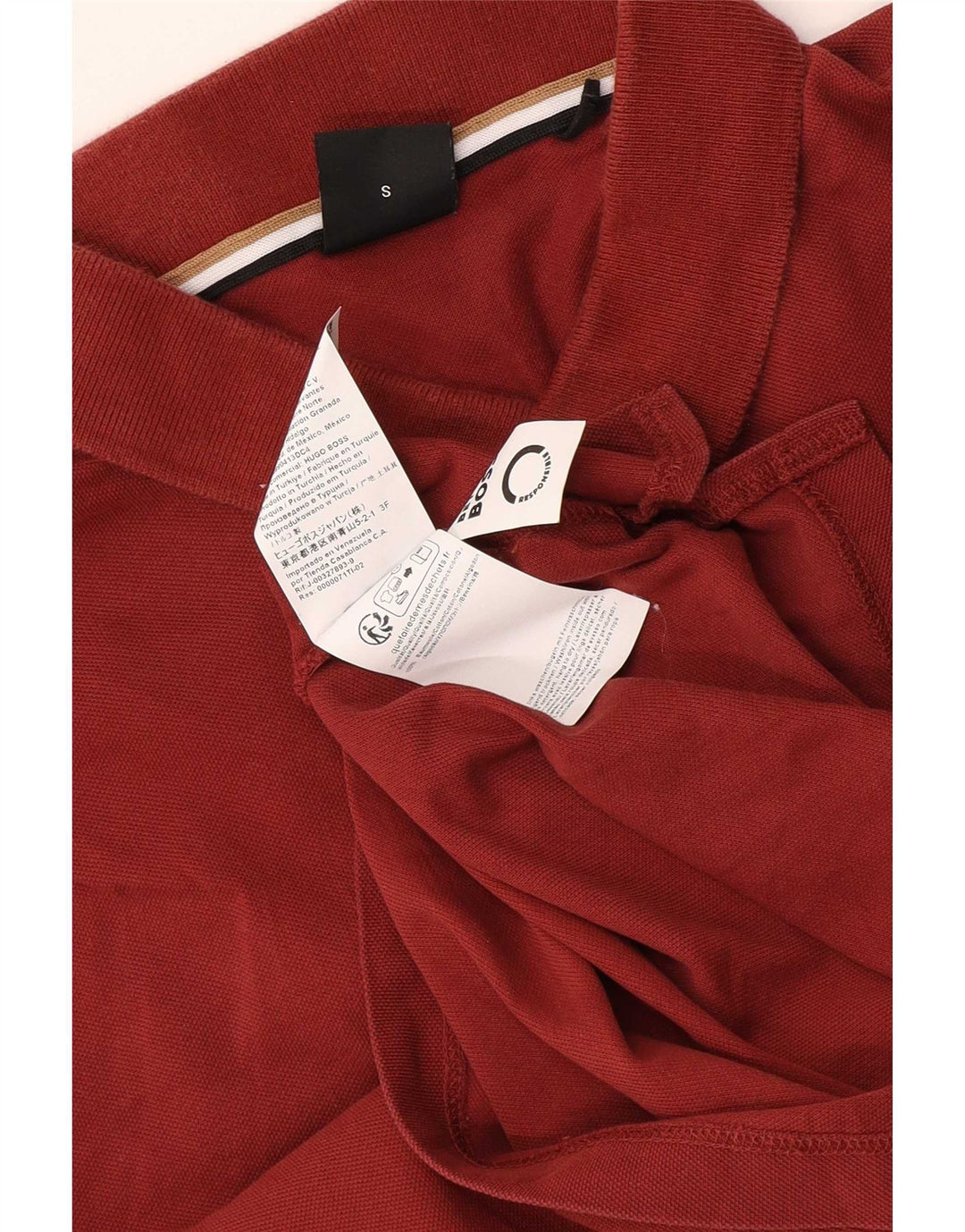HUGO BOSS Mens Polo Shirt Small Brown Cotton