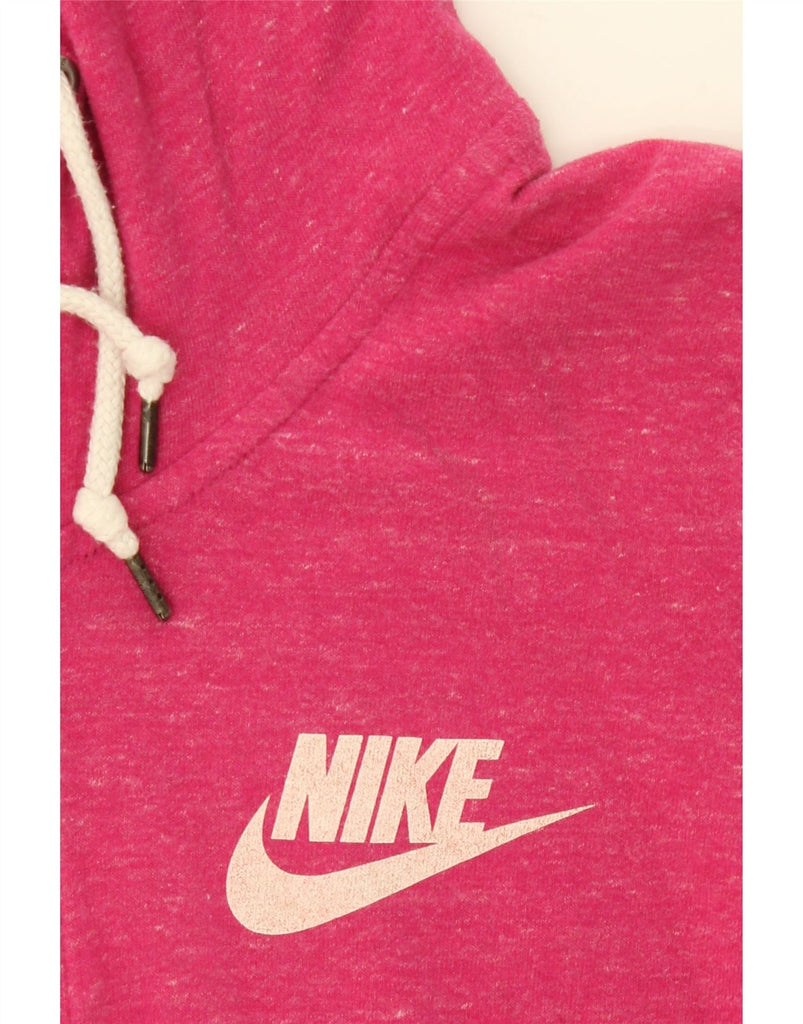 NIKE Womens Zip Hoodie Sweater UK 14 Medium Pink Flecked Vintage Nike and Second-Hand Nike from Messina Hembry 