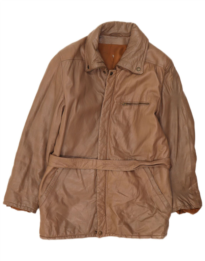 Vintage Mens Leather Jacket IT 50 Large Brown