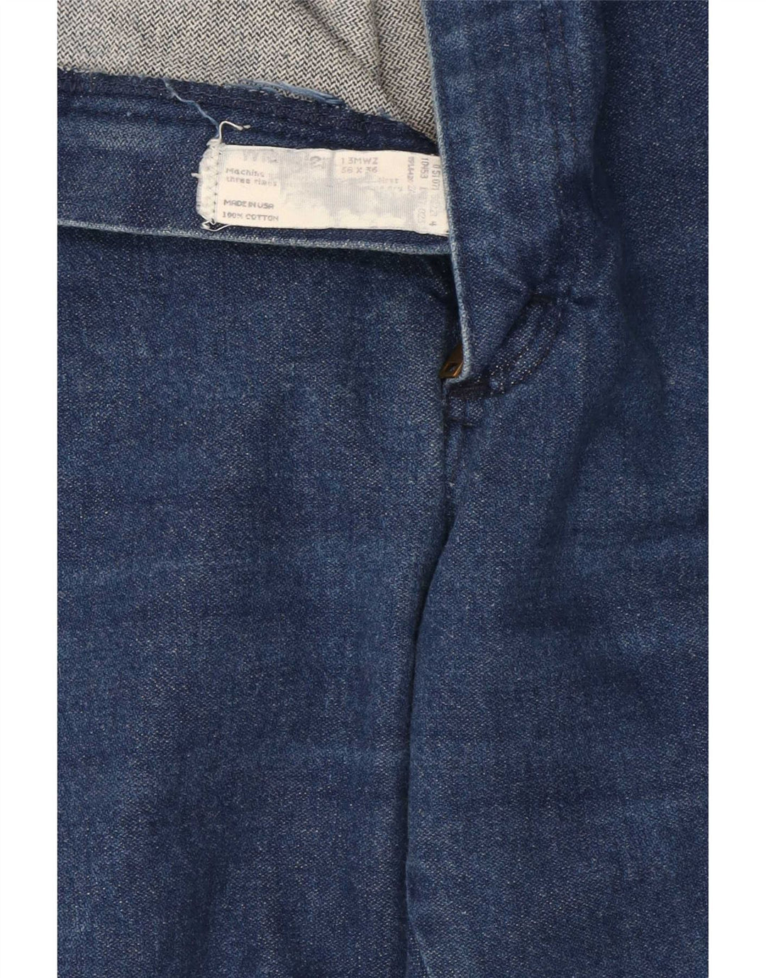 Wrangler Mens Straight Jeans W38 L26 Navy Blue Cotton