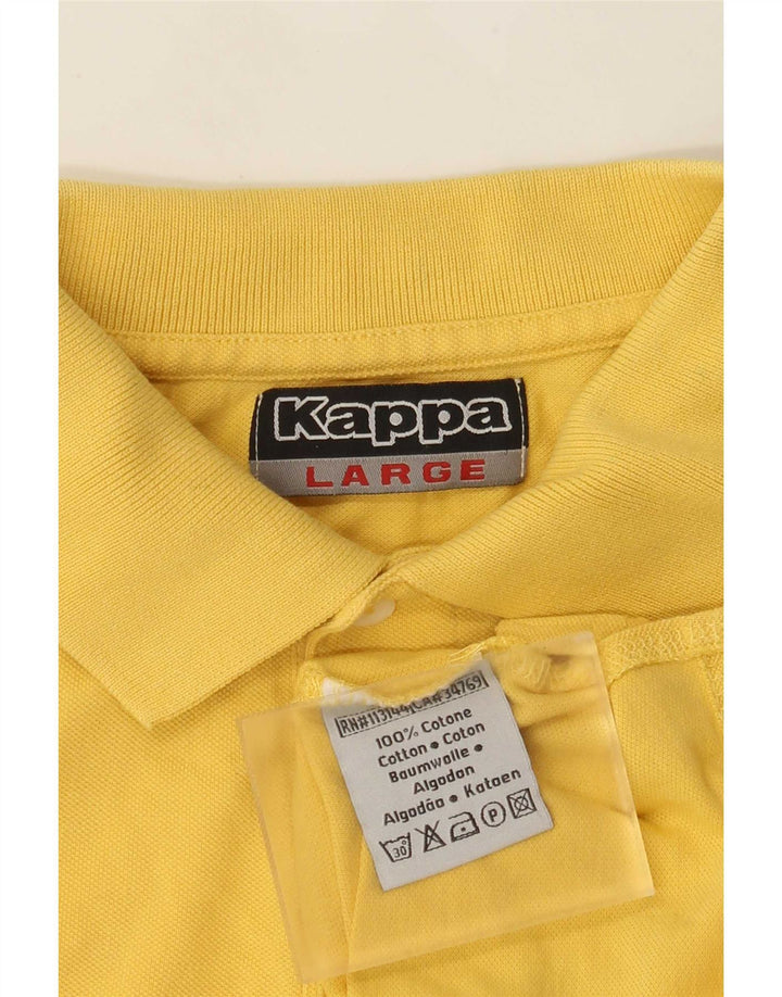 Kappa Mens Polo Shirt Large Yellow Cotton