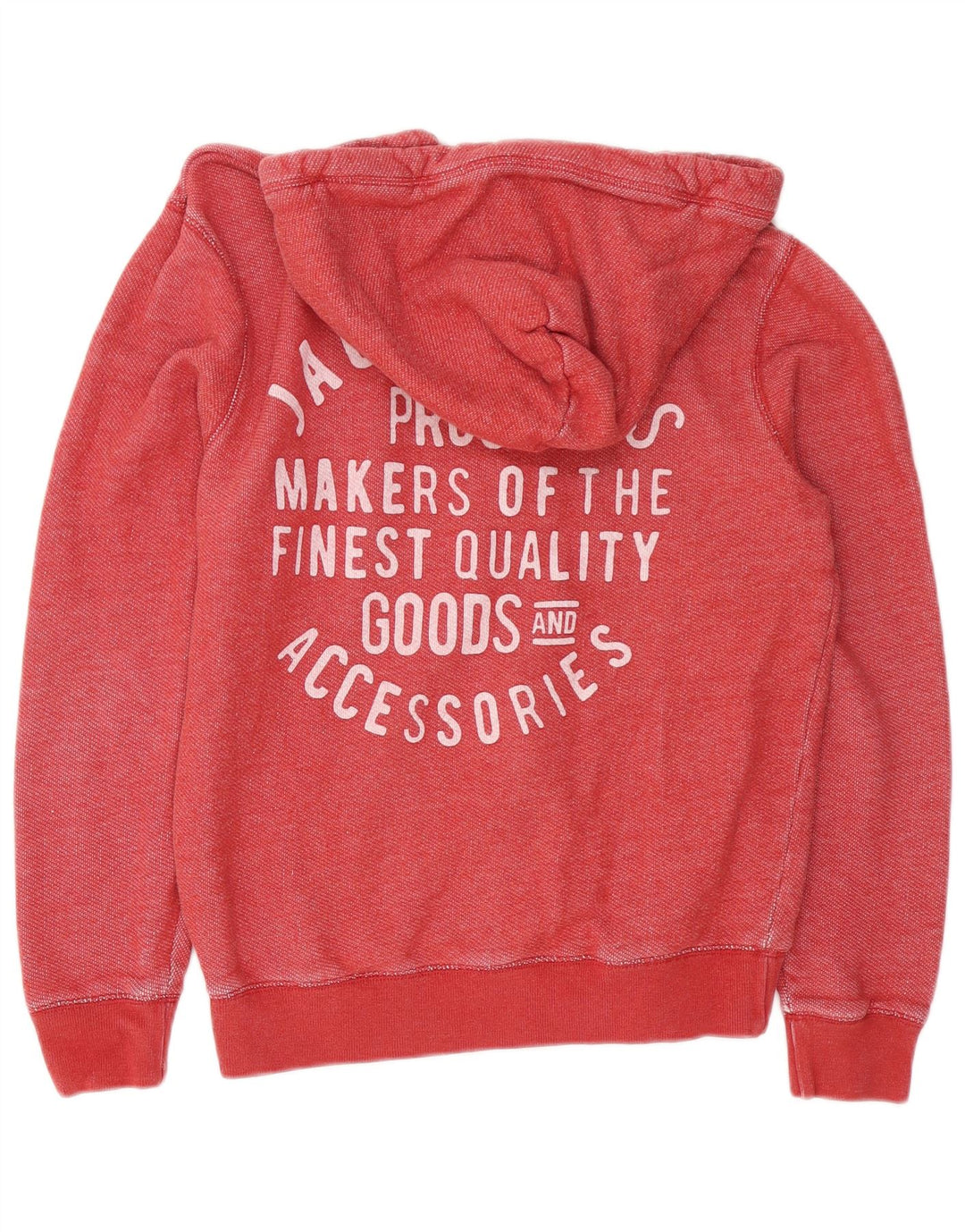 JACK WILLS Mens Graphic Zip Hoodie Sweater Medium Red Cotton