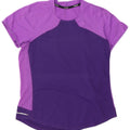 Nike Womens Dri Fit T-Shirt Top UK 12 Medium Purple Colourblock Polyester