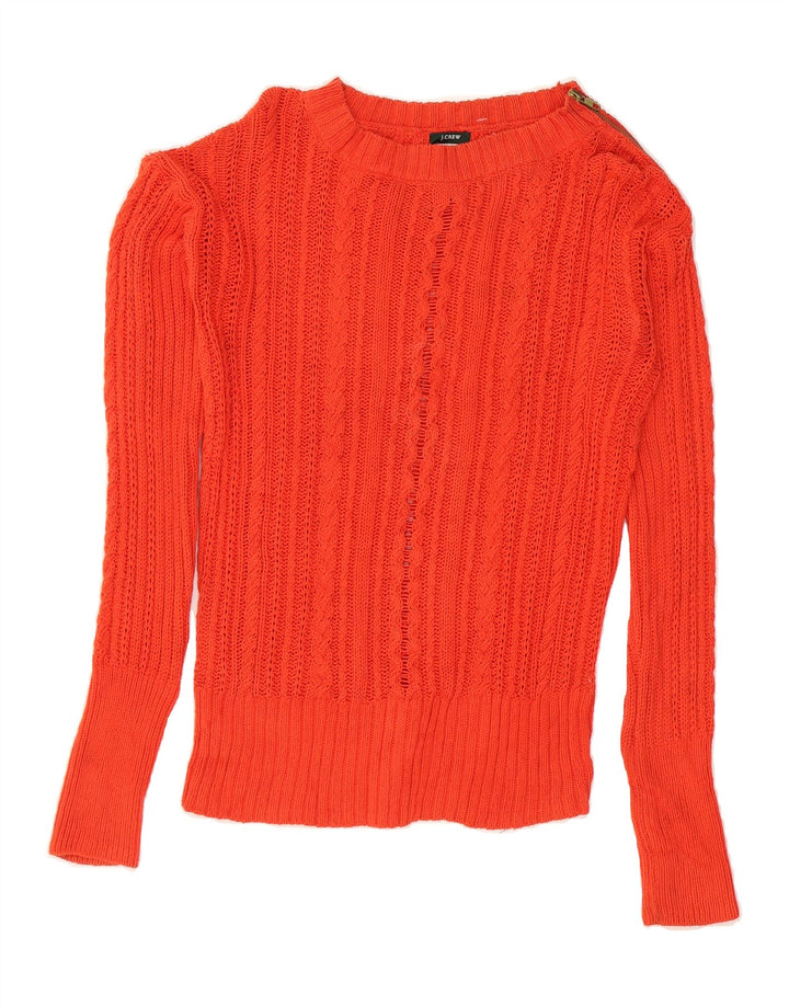 J. CREW Womens Boat Neck Jumper Sweater UK 14 Medium Red Cotton Vintage J. Crew and Second-Hand J. Crew from Messina Hembry 