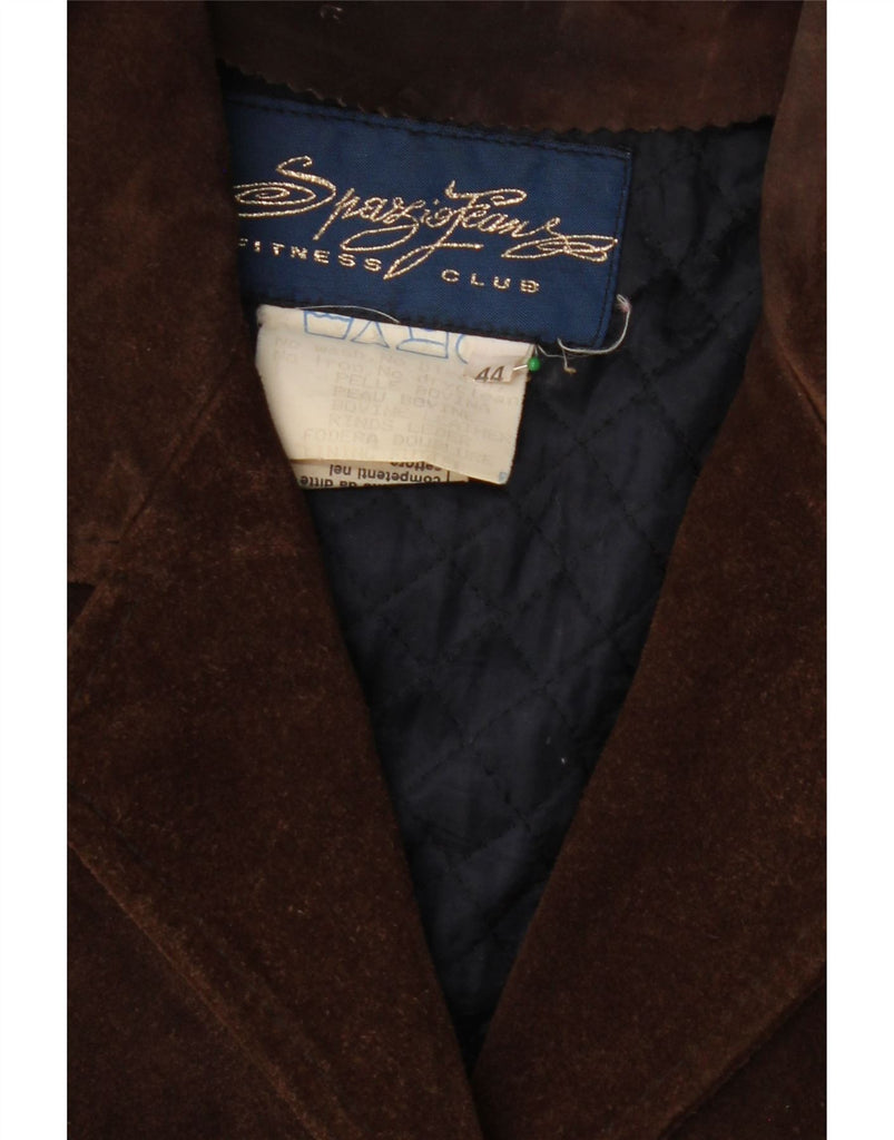 VINTAGE Womens Leather Windbreaker Coat IT 44 Medium Brown Leather Vintage Vintage and Second-Hand Vintage from Messina Hembry 