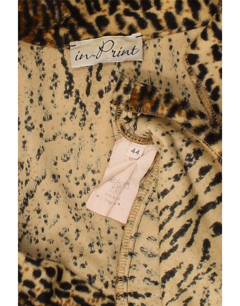 VINTAGE Womens Fleece Gilet EU 44 XL Brown Animal Print Polyester Vintage Vintage and Second-Hand Vintage from Messina Hembry 