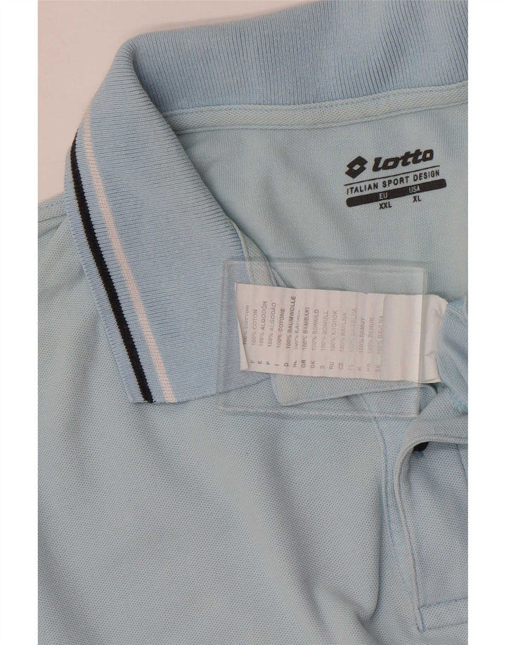 Lotto Mens Polo Shirt XL Blue Striped