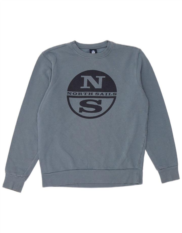 North Sails Mens Graphic Sweatshirt Jumper XS Blue Cotton